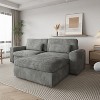 Vipbear Sectional Couch With Armrests, Modular Deep Seat Sofa With Ottoman, 89" Modern Corduroy Couches For Living Room, Apartment, Office, Gray/Beige - 2 of 4