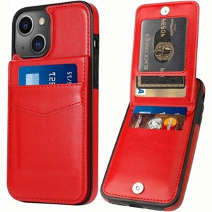 Entronix Case Compatible with iPhone 13 Mini - [6 Slot Card Holder] Slim Leather Wallet - 1 of 4