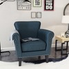 31" Fabric Club Chair with Nailhead Trim, Rolled Armrests, and Birch Wood Legs for Living Room - 3 of 4