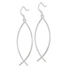 Black Bow Jewelry Large Ichthus (Fish) Dangle Earrings in Sterling Silver - 2 of 4
