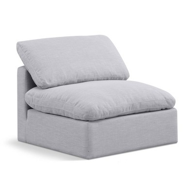 Meridian Furniture,Indulge Linen Textured Fabric Armless Chair