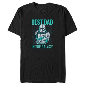 Men's Star Wars: The Mandalorian Best Dad in the Galaxy Grogu and Din Djarin T-Shirt - 1 of 4