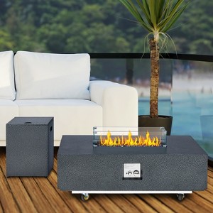 COZONY 36/48/56" Propane Fire Pit Table, 50,000 BTU Dual-Use Outdoor Heater with Wind Guard & Cover - 1 of 4