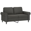 vidaXL Velvet 2-Seater Sofa with Pillows and Cushions in Dark Gray - Cozy, Modern Design for Living Room, Lounge, or Home Office - 3 of 4