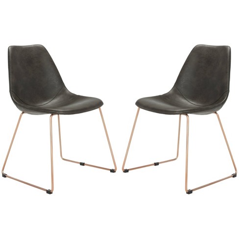 Set Of 2 Dorian Mid Century Modern Leather Dining Chairs Safavieh Target