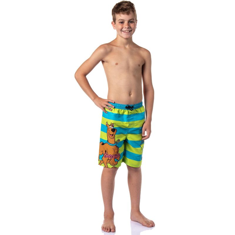 Scooby-Doo Mystery Machine Boys' Swimming Trunks Shorts Elastic Waistband Green, 2 of 6