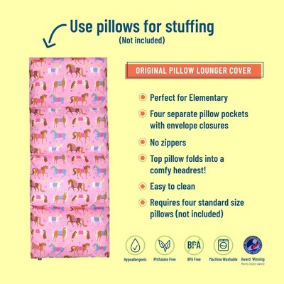 Pink Horses Cotton Polyester Kids Pillow Lounger