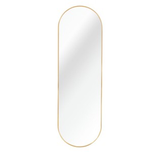 63" x 20" Oval Full Length Wall Mirror with Aluminum Alloy Frame, Modern Accent Mirror for Bedroom or Living Room – The Pop Home - 1 of 4
