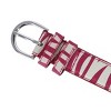 CTM Women's Leather 1 1/8 Inch Zebra Print Dress Belt - 3 of 4