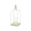 Cheung's Thistledale White Metal Lanter with Wood & Rope Accents - 2 of 4