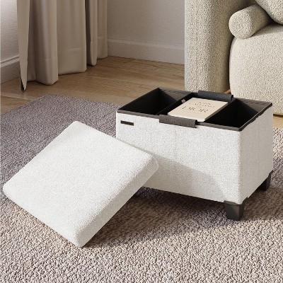 StorageBud Storage Ottoman for Bedroom End of Bed, Boucle Storage Bench, Large Storage Ottoman Bench, Entryway Bench with Storage