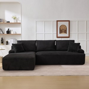 106"Cloud Modular Sectional Sofa with L-Shaped Chaise Comfy Deep Seat Corduroy Couch Modern Oversized Upholstered Couches for Living Room Apartment - 1 of 4