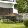Resenkos Dog House, Pet House,Dog Cave,Dog Kennel with Canopy Garden Playpen Fence Crate Enclosure Cage Rotating Bowl, Coffee - 4 of 4