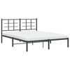 vidaXL Black Steel Double Bed Frame - Modern Bedroom Furniture with Headboard, Metal Slats, Under Bed Storage, 81.5"x61.4"x35.4" - 3 of 4