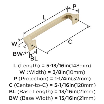 Champagne Bronze 5-1/16" Metal Cabinet Drawer Pull
