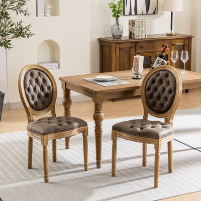 NicBex Dining Chairs Set of 2,Modern Upholstered Kitchen Chairs with PU Artificial Leather Cushion for Dining Room,Living Room,Kitchen