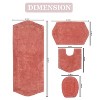 Waterford Collection Tufted Bath Rug, Extra Soft and Absorbent, Non-Slip Bath Mats, Machine Washable bath rugs for Bathroom, 4 Piece Set, Coral - 3 of 4
