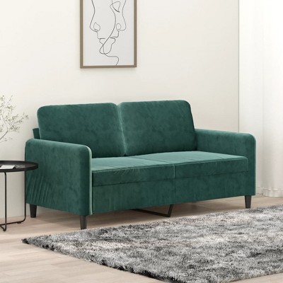 vidaXL 2-Seater Sofa Dark Green 55.1 in. Velvet
