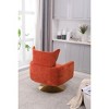 CAVINAS Classic Mid-Century Swivel Accent Chair with Curved Backrest, Upholstered 360-Degree Barrel Chair with Gold Metal Base - 4 of 4