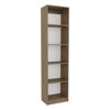 SEVOBAL Decorative Bookshelf Wide Bookshelf Vertical Bookcase Librero Stylish Storage for Living Room, Beige, 11.8"*17.7"*71.1" - 4 of 4