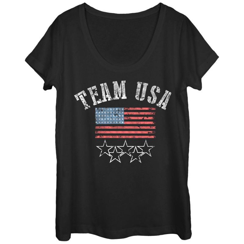 Women's Lost Gods Fourth of July  Go Team USA Scoop Neck, 1 of 4