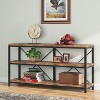 Gulches Industrial Console Table, 3-Tier Storage, Rustic Brown, 55", Sofa/Entryway/TV Stand - 2 of 4