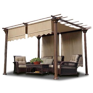 Yescom 2 Pcs 15.5x4 Ft Pergola Canopy Cover Replacement with Valance Outdoor Garden Tan - 1 of 4