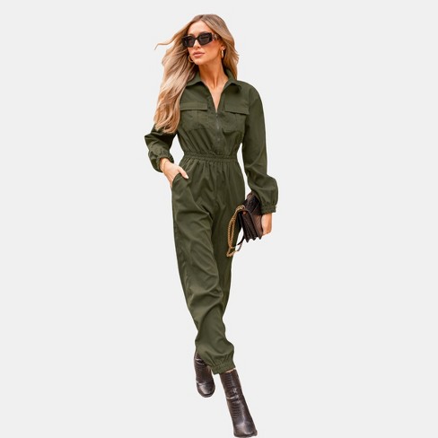 Green Long Sleeve Jumpsuit