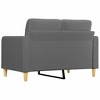 vidaXL Dark Gray 2-Seater Sofa with Polyester Fabric, Metal Frame, and Comfortable Padding - Compact Design for Modern Home Styles - 4 of 4