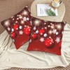 Pillow Covers Christmas Red Snowflake Ball Set of 2 Pillowcases Square Cushion Cover Throw Pillows Case - 3 of 3
