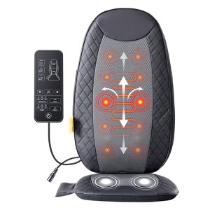JIONJOY Heated Vibration Massage Seat Cushion - Full-Body Electric Pad for Pain Relief & Relaxation, Gray - 1 of 2