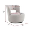 Kumasinova Modern 360° Swivel Chair, Teddy Fabric Accent Chair, Curved Barrel Chair, Comfy Round Reading Chair for Living Room, Bedroom, Nursery - 4 of 4