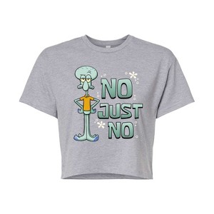 Women's - SpongeBob SquarePants - No Just No Cropped Graphic T-Shirt - 1 of 4