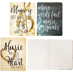 Paper Junkie 3 Pack Lined Vintage Music Journal, Lyric Notebooks (80 Sheets, 6 x 8 in)