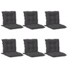vidaXL Lowback Chair Cushions 6 pcs Melange Anthracite 39.4"x19.7"x2.8" Fabric - 3 of 4