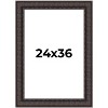 PosterPalooza | 3.5" Wide Ornate Brown Picture Frame - UV Acrylic, Foam Board Backing, Hanging Hardware - 2 of 4