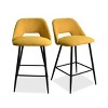 Edwin 26.5" inches Fabric Counter Height Stools,Armless Upholstered Counter Stools With Backs Set Of 2,Black Metal Frames-The Pop Home - 2 of 4