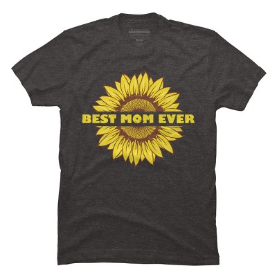 Men's Design By Humans Happy Mothers Day Best Mom Ever Sunflower By CarambaArt T-Shirt