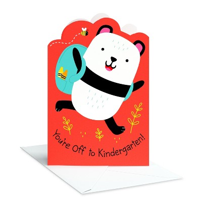 Back to School Card for Kindergarten Panda Adventure