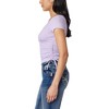 WallFlower Women's Madeline Short Sleeve V-Neck Yummy Rib Top With Ruched Sides - 4 of 4
