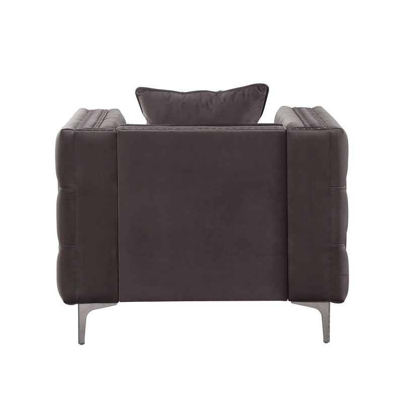 40&#34; Gillian Ii Chair Dark Gray Velvet - Acme Furniture, 5 of 9
