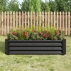 Rectangle Metal Raised Bed Garden,Metal Plant Pots Outdoor with Open Bottom Design,Garden Planter Boxes for Flowers,Vegetables-Coolbibila - 3 of 4