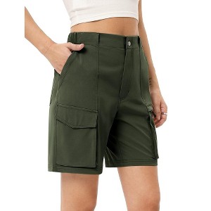 Women's Hiking Cargo Shorts with Pockets Quick Dry Golf Quickly Dry Shorts for Women - 1 of 3