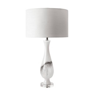 nuLOOM Dayton 30" Glass Marbleized Table Lamp Lighting - Off White 30" H x 16" W x 16" D - 1 of 4