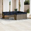 vidaXL Patio Sofa Set with Cushions 11 Piece, Outdoor Conversation Set, Patio Furniture Set for Balcony Garden, Modern Style, Gray Poly Rattan - 2 of 4