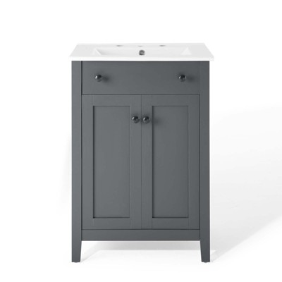 Nantucket 24" Gray and White Wooden Bathroom Vanity