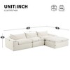 116" Fully Compressed Sectional Sofa High Density Foam No Assembly Legless Integrated Seat Ottoman Chenille - 4 of 4