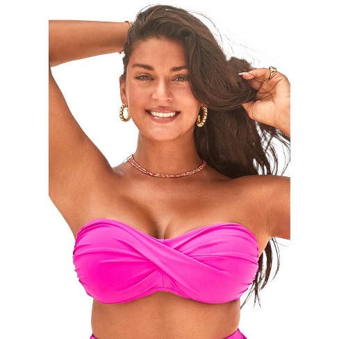 Swimsuits For All Women's Plus Size Smocked Bandeau Tankini Top 14