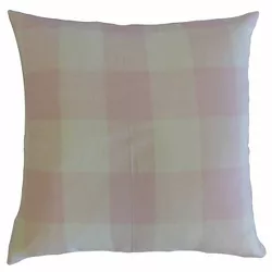 Plaid Square Throw Pillow Peach - Pillow Collection