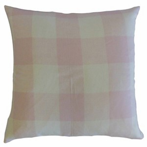 Plaid Square Throw Pillow Peach - Pillow Collection, Pink